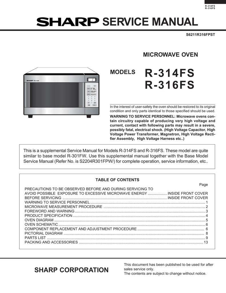 Sharp R 301fk Service Manual Manualzz Sharp R 301fk Service Manual Manualzz