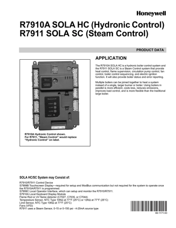 Honeywell R7910A SOLA HC, R7911 SOLA SC Product data | Manualzz