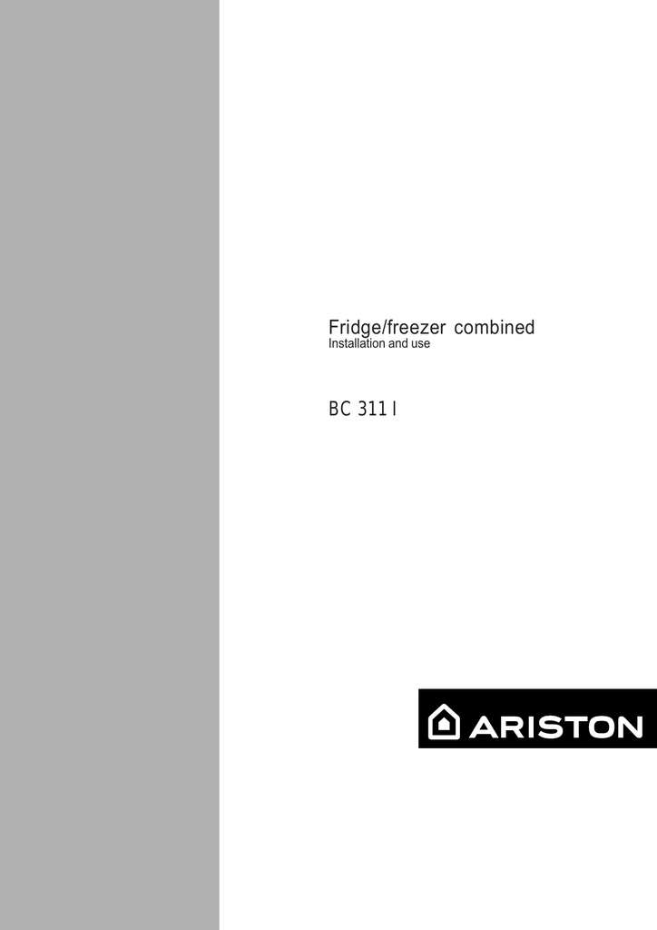 Ariston BC 311 I Owner Manual | Manualzz