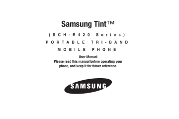 Samsung Tint Metro PCS User manual | Manualzz