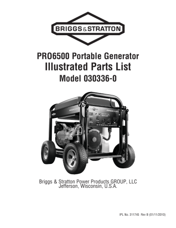 Briggs & Stratton | PRO6500 | User Manual | Illustrated Parts List ...