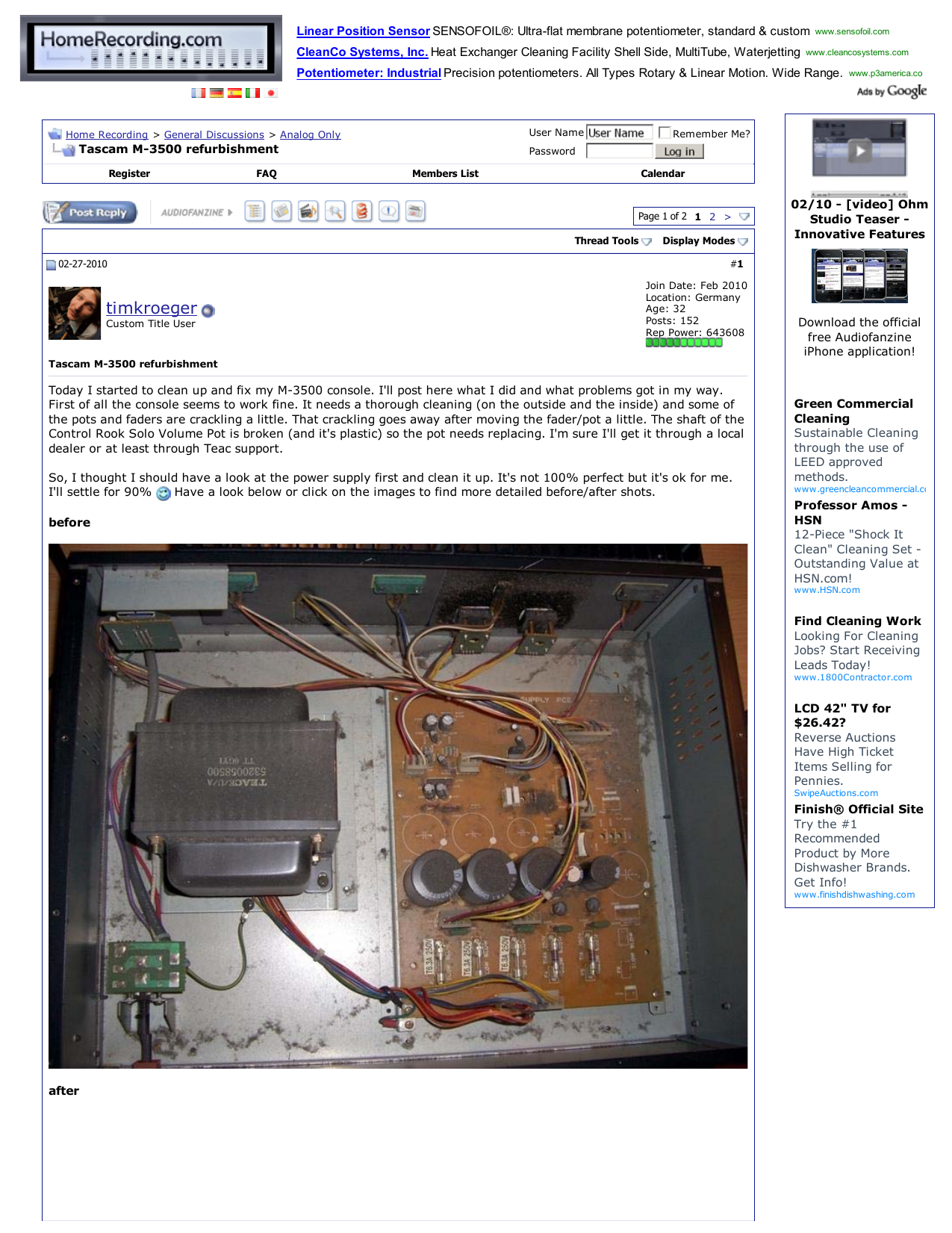 PURE | M3700 | User manual | Tascam M-3500 refurbishment... - HF | Manualzz Manualzz