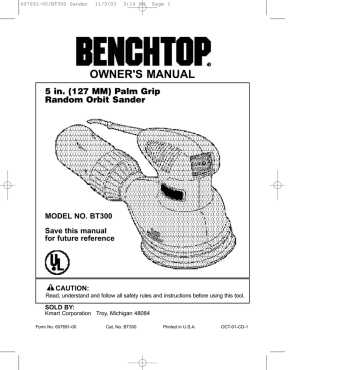 Image of Black & Decker BT300 Benchtop Random Orbital Sander