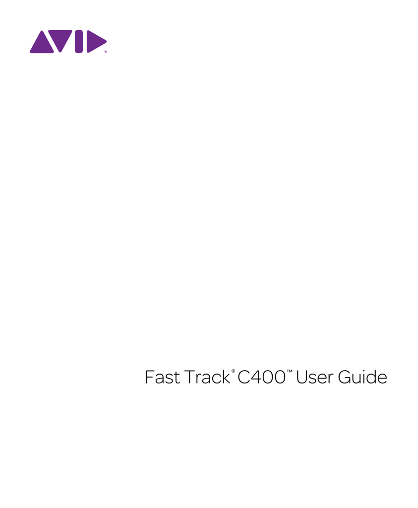 M-Audio Fast Track C400 User guide  Manualzz