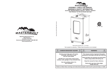 Masterbuilt 20070211 Instruction manual | Manualzz