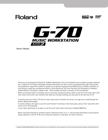 Roland G 70 Owner S Manual Manualzz