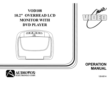 Audiovox Electronics VODI08 Operation Manual | Manualzz