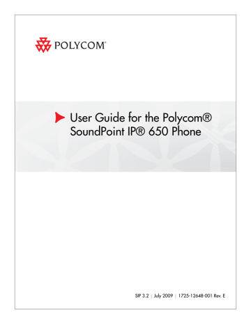 Polycom SoundPoint IP 650 User guide | Manualzz