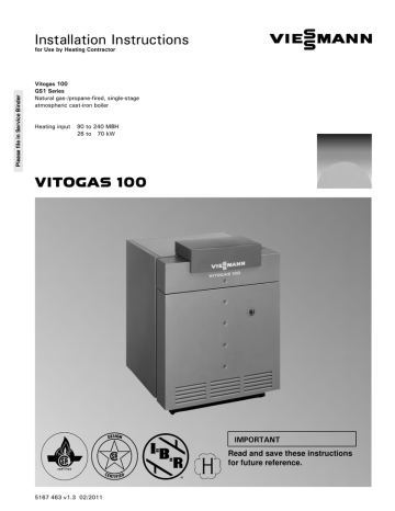 Viessmann Vitogas 100 GS1-22 Installation Instructions Manual | Manualzz