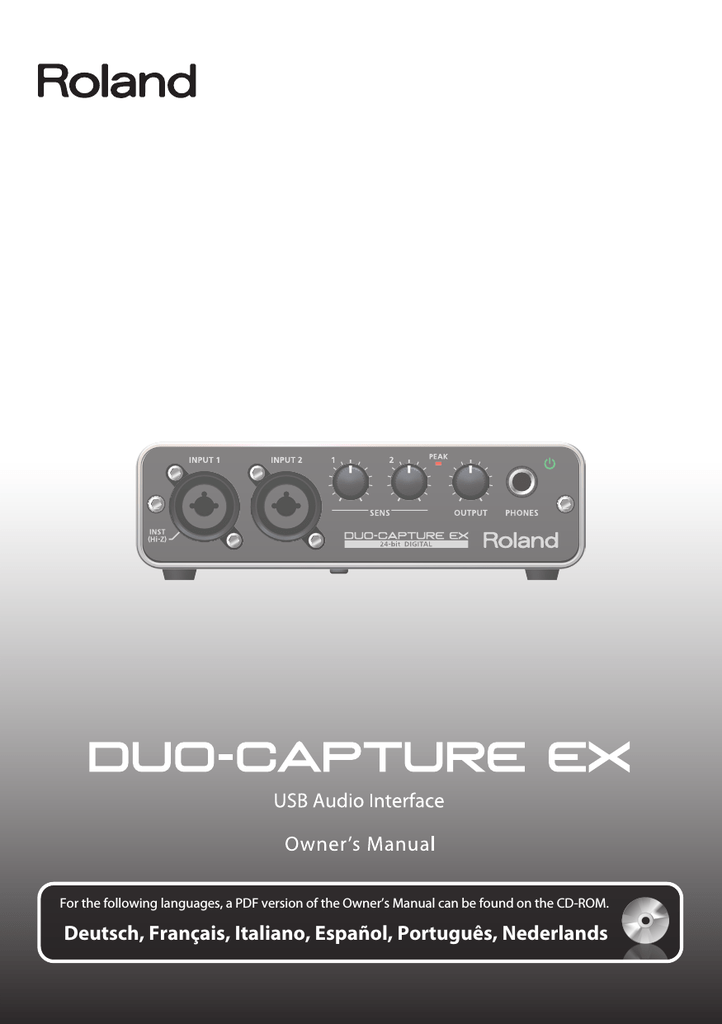 Roland Duo Capture Ex Owner S Manual Manualzz