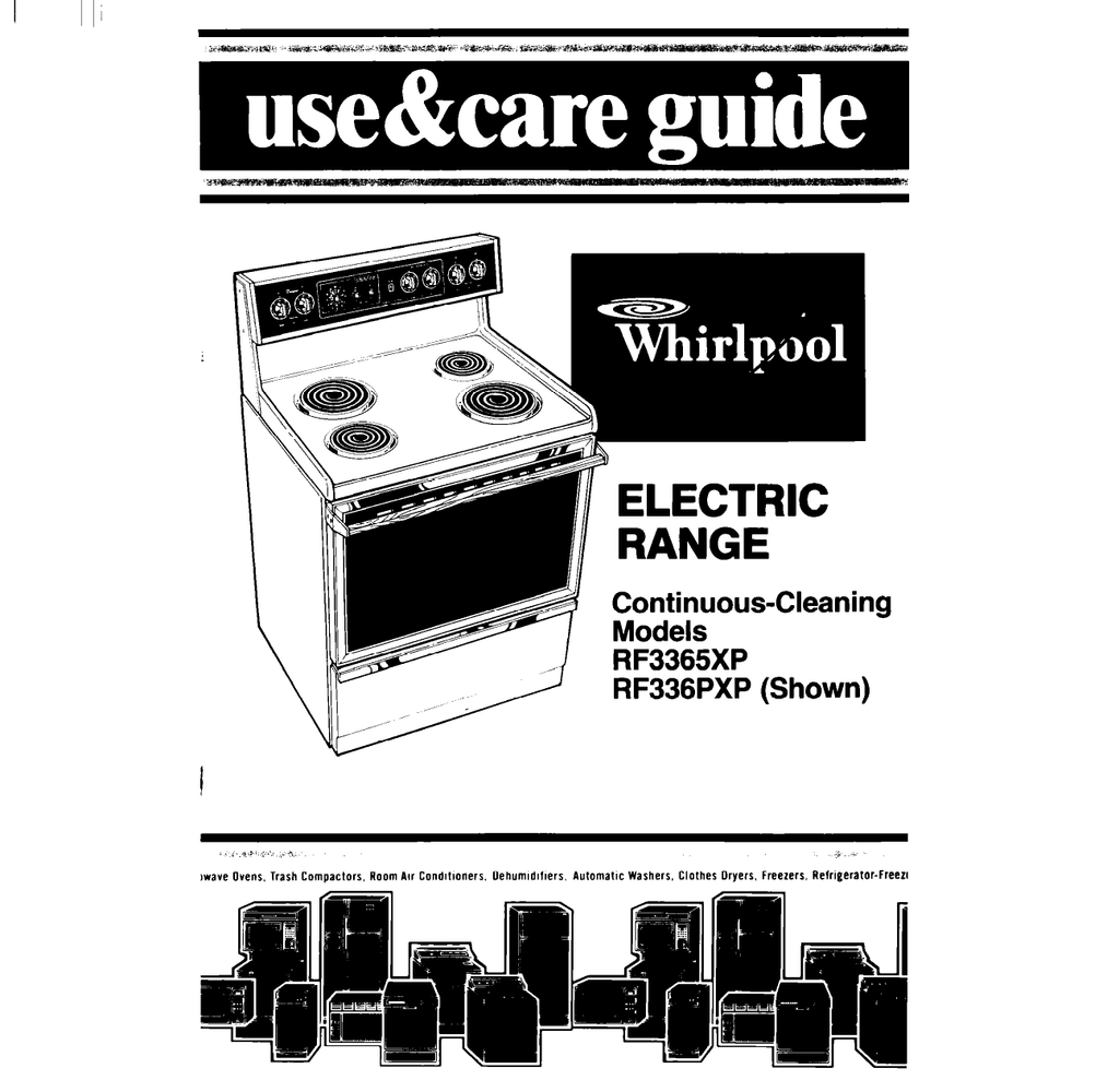 Whirlpool RF3365XP Range User manual Manualzz