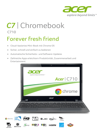User manual | Acer C710 Chromebook product sheet | Manualzz