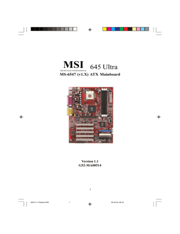 MSI 645 Ultra MS-6547 Instruction manual | Manualzz