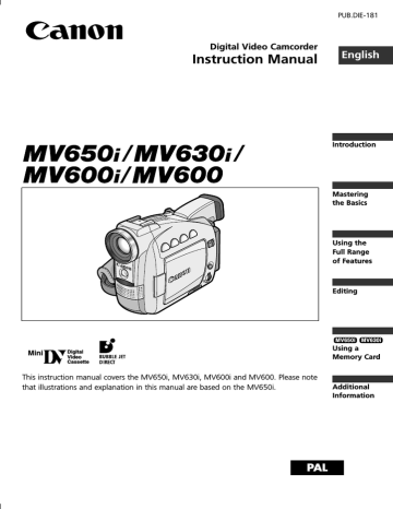 Canon MV630 Instruction manual | Manualzz
