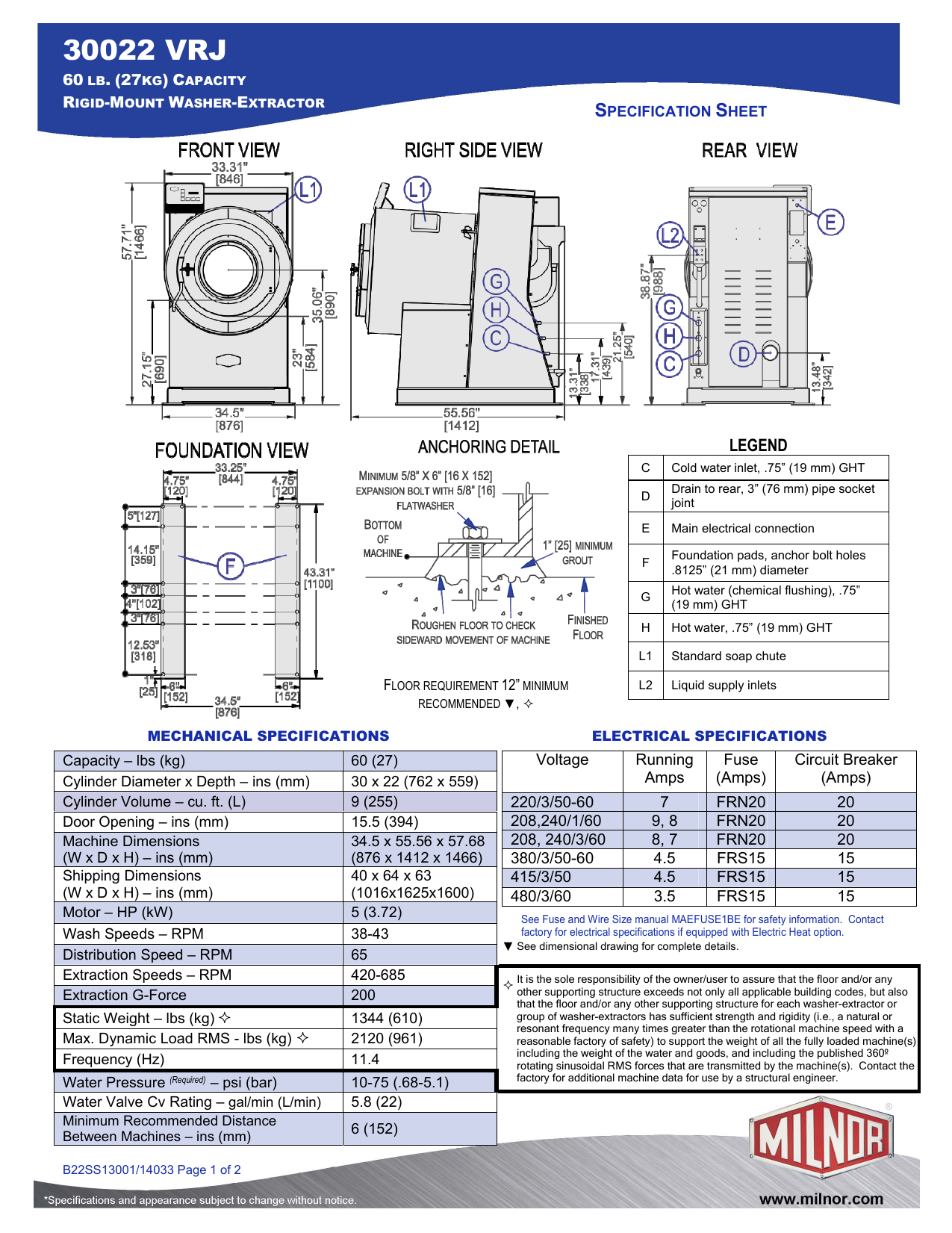 Milnor 30022F User manual | Manualzz