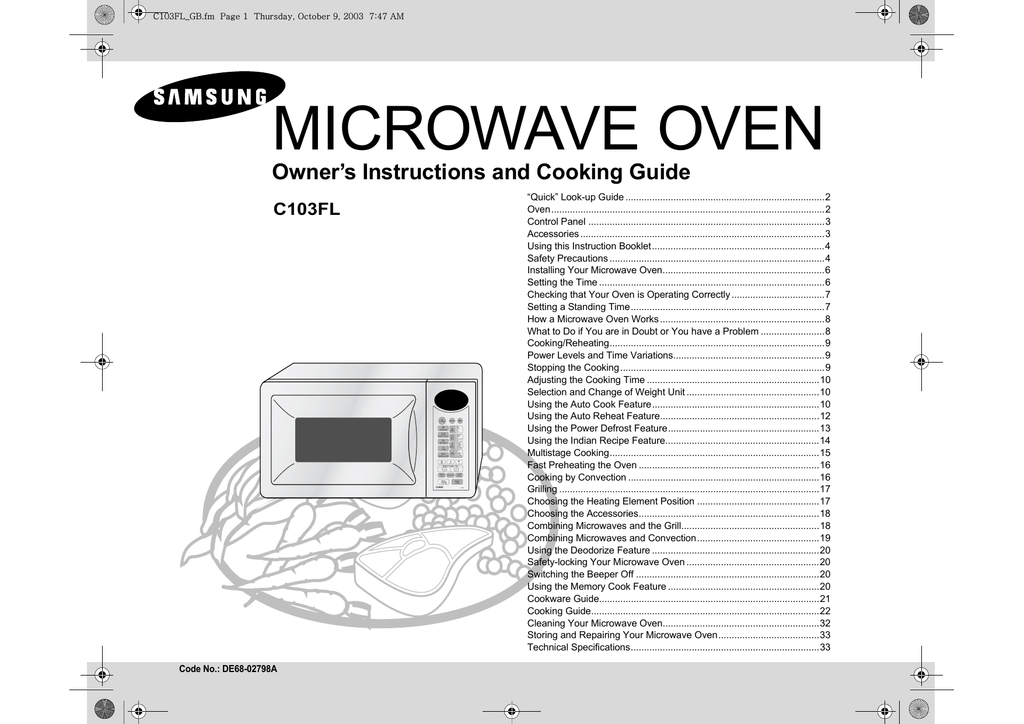 samsung c103fl microwave oven