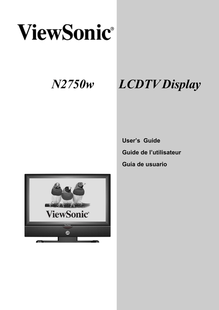 ViewSonic N2750w-1M User`s guide | Manualzz