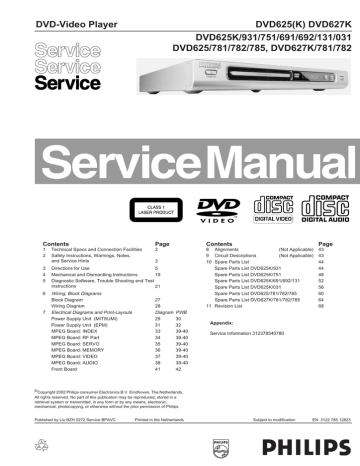 Philips DVD751AT98 Specifications | Manualzz