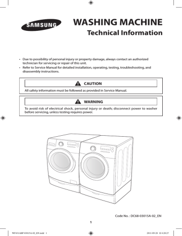 Datasheet | Samsung WF461AB Technical information | Manualzz
