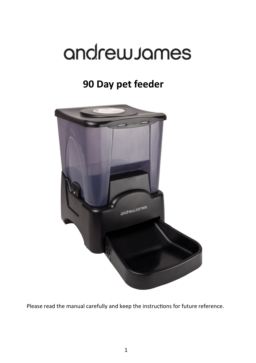 90 Day Pet Feeder Andrew James Uk Ltd Manualzz