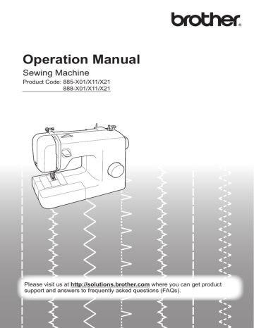 888-X01/X11/X21 | 885-X01/X11/X21 | User manual | Brother 888-X11 Instruction manual | Manualzz
