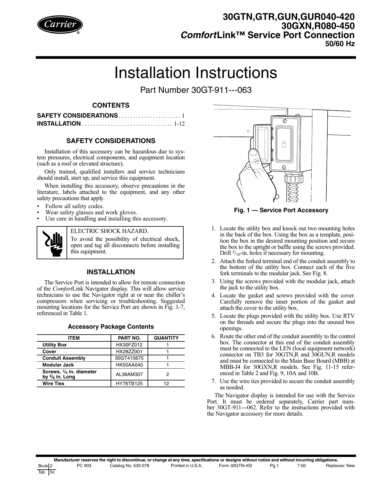 Manual For 30gxn Carrier Chiller