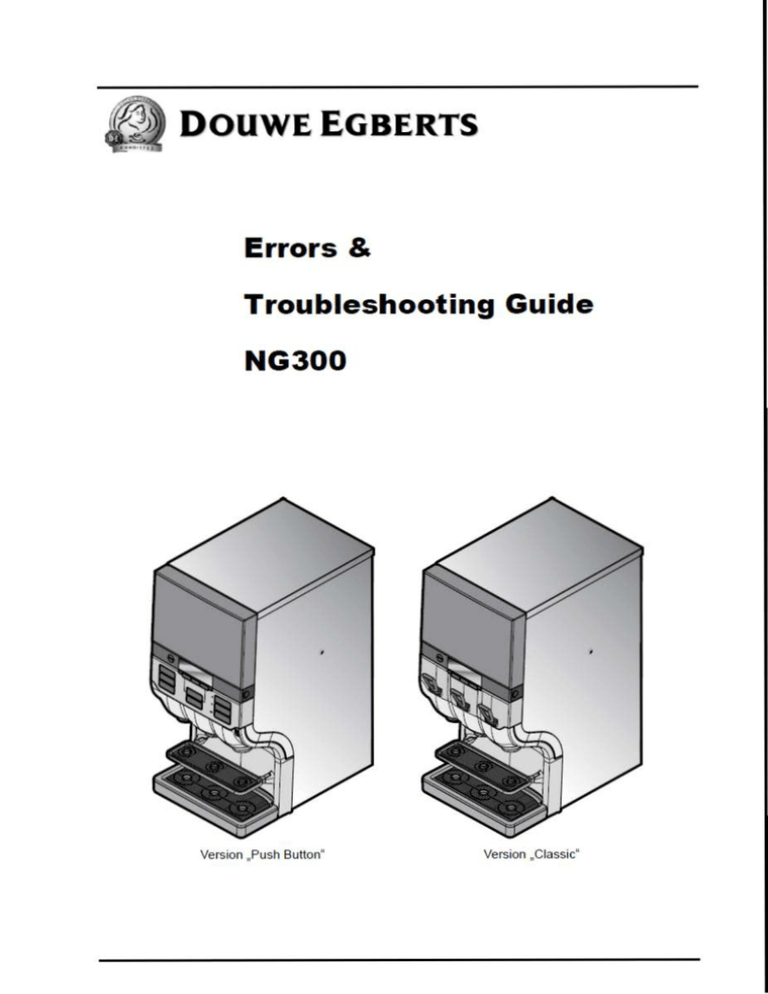 Douwe Egberts Cafitesse NG300 Troubleshooting guide | Manualzz