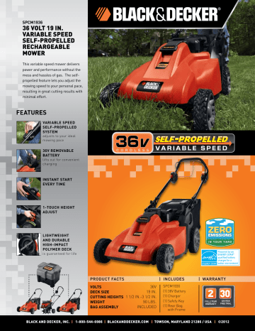 Black & Decker CM1936 19-Inch 36-Volt Cordless Electric Lawn Mower With  Removable Battery,  price tracker / tracking,  price history  charts,  price watches,  price drop alerts