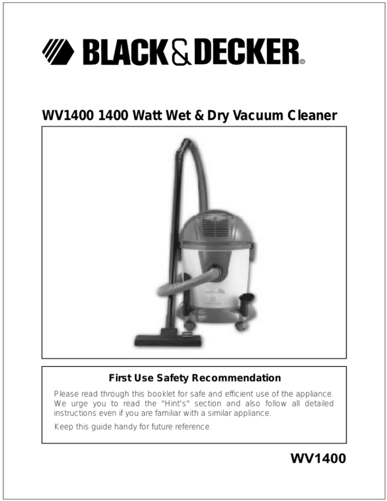 Black & Decker Vacuum Cleaner Technical data Manualzz