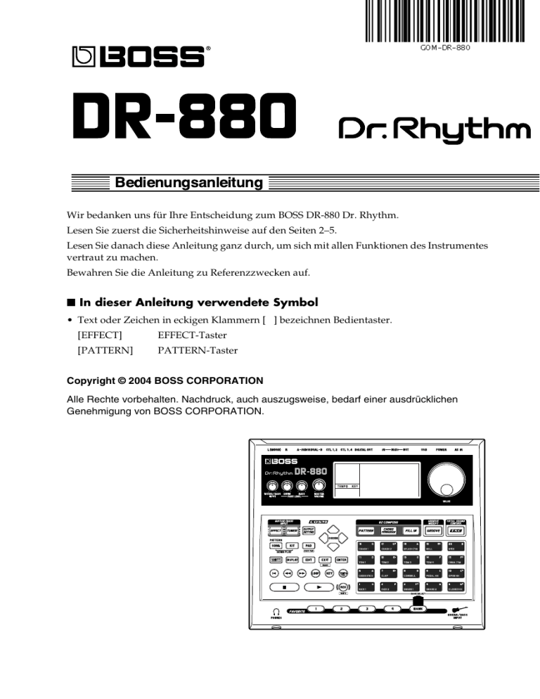 Boss DR-880 User manual | Manualzz