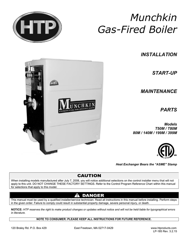 Munchkin GasFired Hot Water Boiler Specifications Manualzz