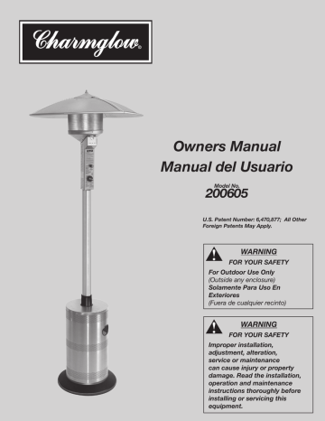 Blue Rhino Charmglow 200605 Owner`s manual | Manualzz