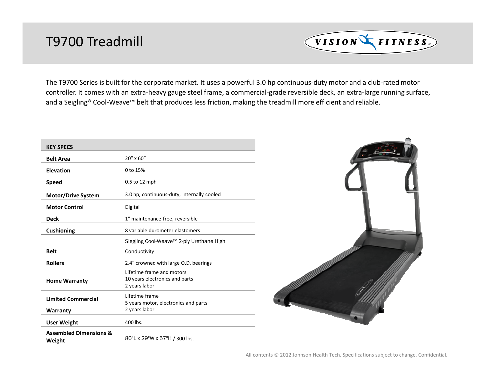 Vision Fitness T9700 Treadmill - All Photos Fitness Tmimages.Org