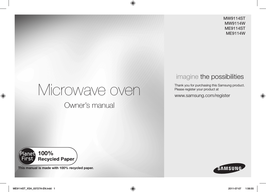 Samsung microwave oven ce73jd user manual pdf