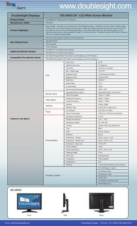 DoubleSight | DoubleSight LCD Monitor DS-309W | User manual | DS-220W ...