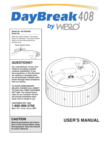 Weslo Daybreak 860 manual | Manualzz