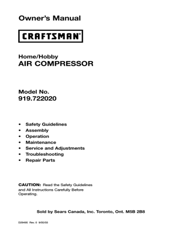 Craftsman 919.722020 Owner`s manual | Manualzz