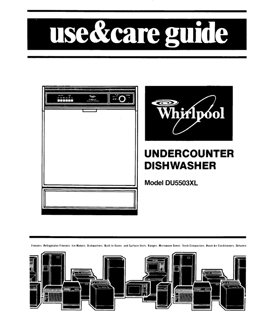Whirlpool DU5503XL Dishwasher User manual Manualzz
