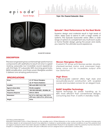 episode triple 10 subwoofer