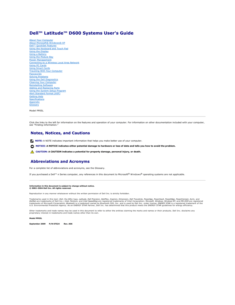 Dell PP05L Specifications manualzz com