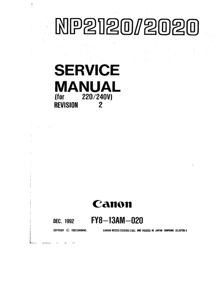 Canon Np 21 Technical Information Manualzz