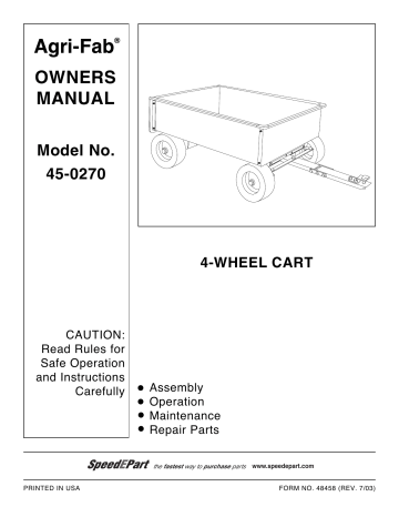 Agri-Fab 45-0270 Owner's Manual | Manualzz