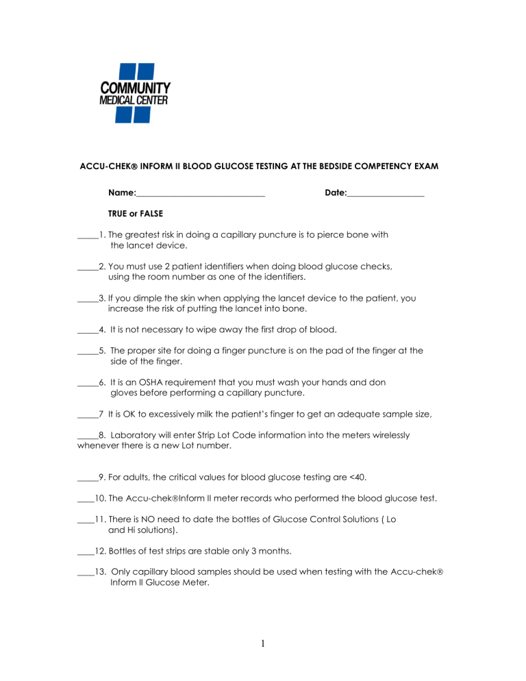 Accu-Chek Inform II Competency User manual | Manualzz