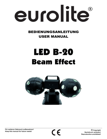 EINFÜHRUNG. EuroLite LED B-20 TCL | Manualzz