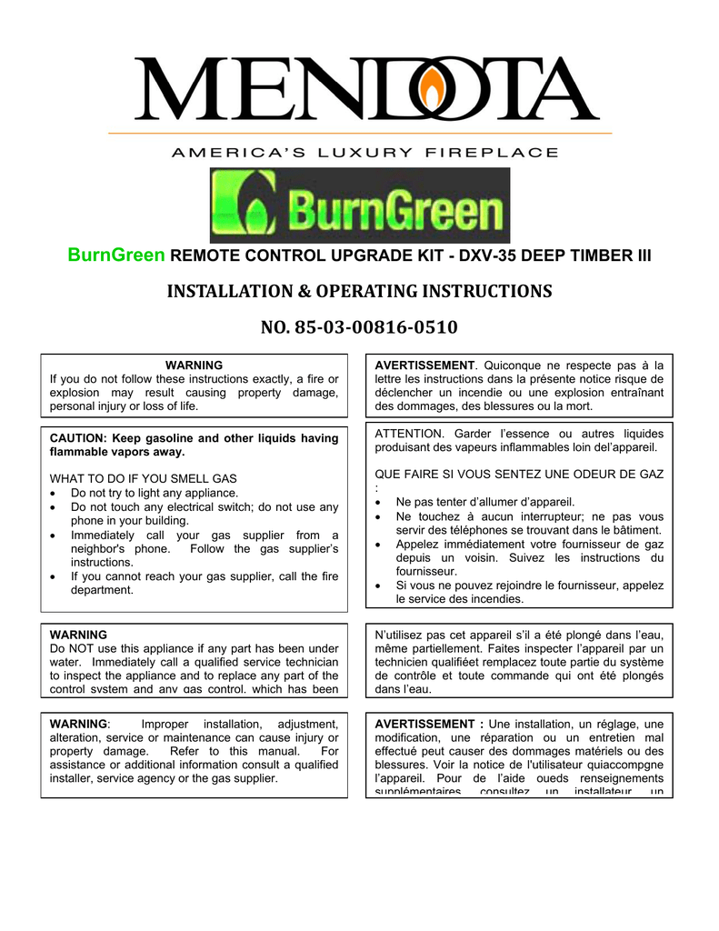 Mendota DXV-35 DEEP TIMBER II Owner`s manual | Manualzz