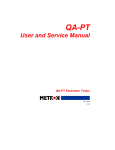 Parameter Tester QA-PT User and Service Manual