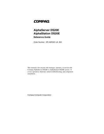 Compaq AlphaServer DS20E Reference Guide | Manualzz