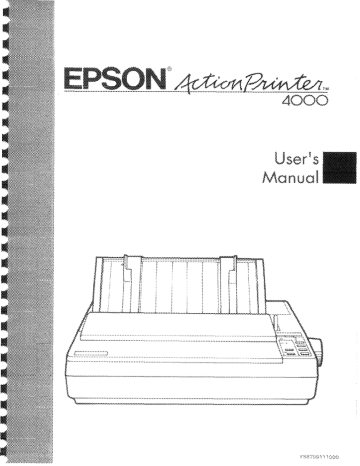 Epson ActionPrinter 4000 User`s manual | Manualzz