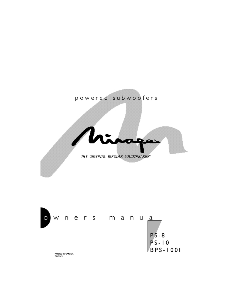 mirage ps 10 subwoofer