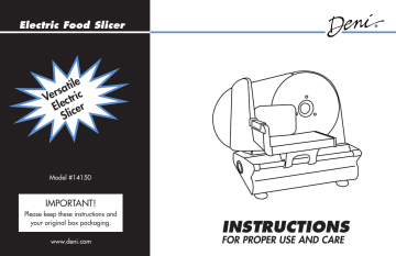 Deni | 14150 | User manual | Electric Food Slicer | Manualzz